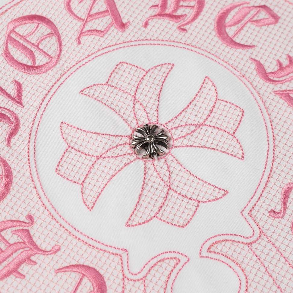 White Chrome Light Pink Gem Heart