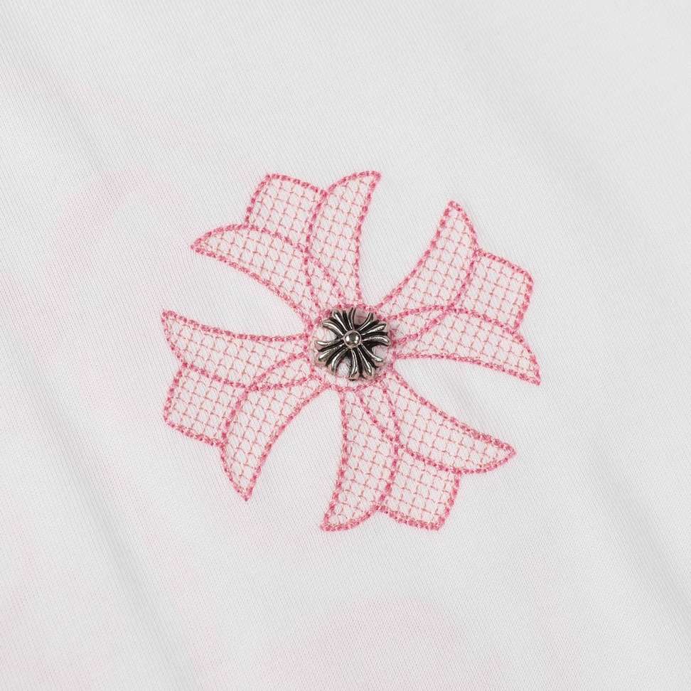 White Chrome Light Pink Gem Heart