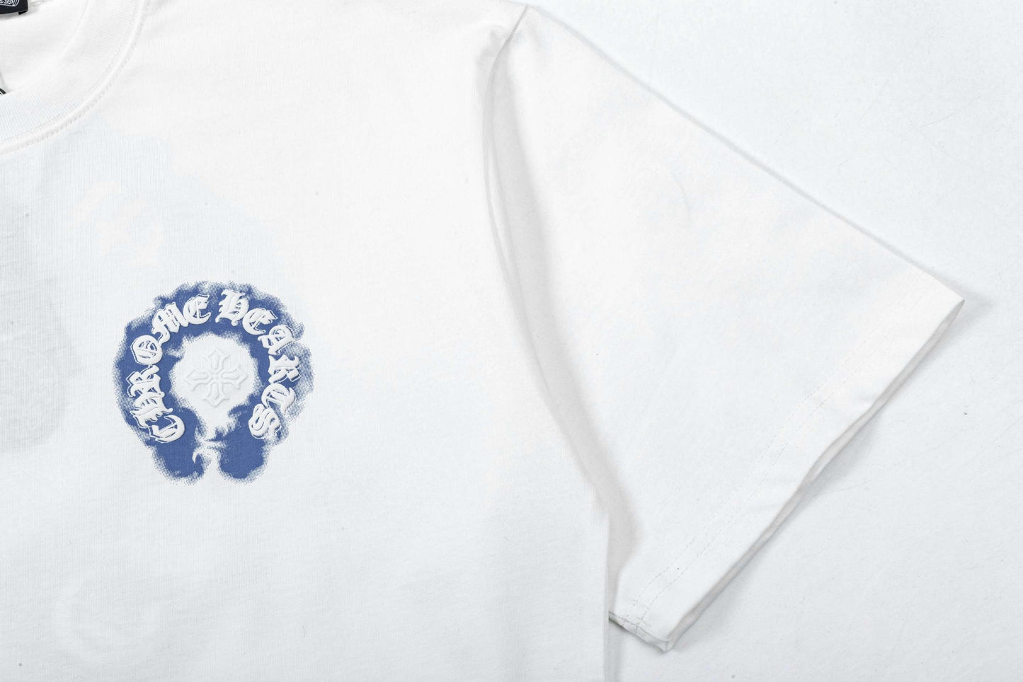 White Chrome Blue Cloud Heart