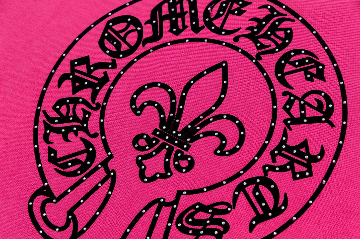 Hot Pink Chrome With Gem Heart