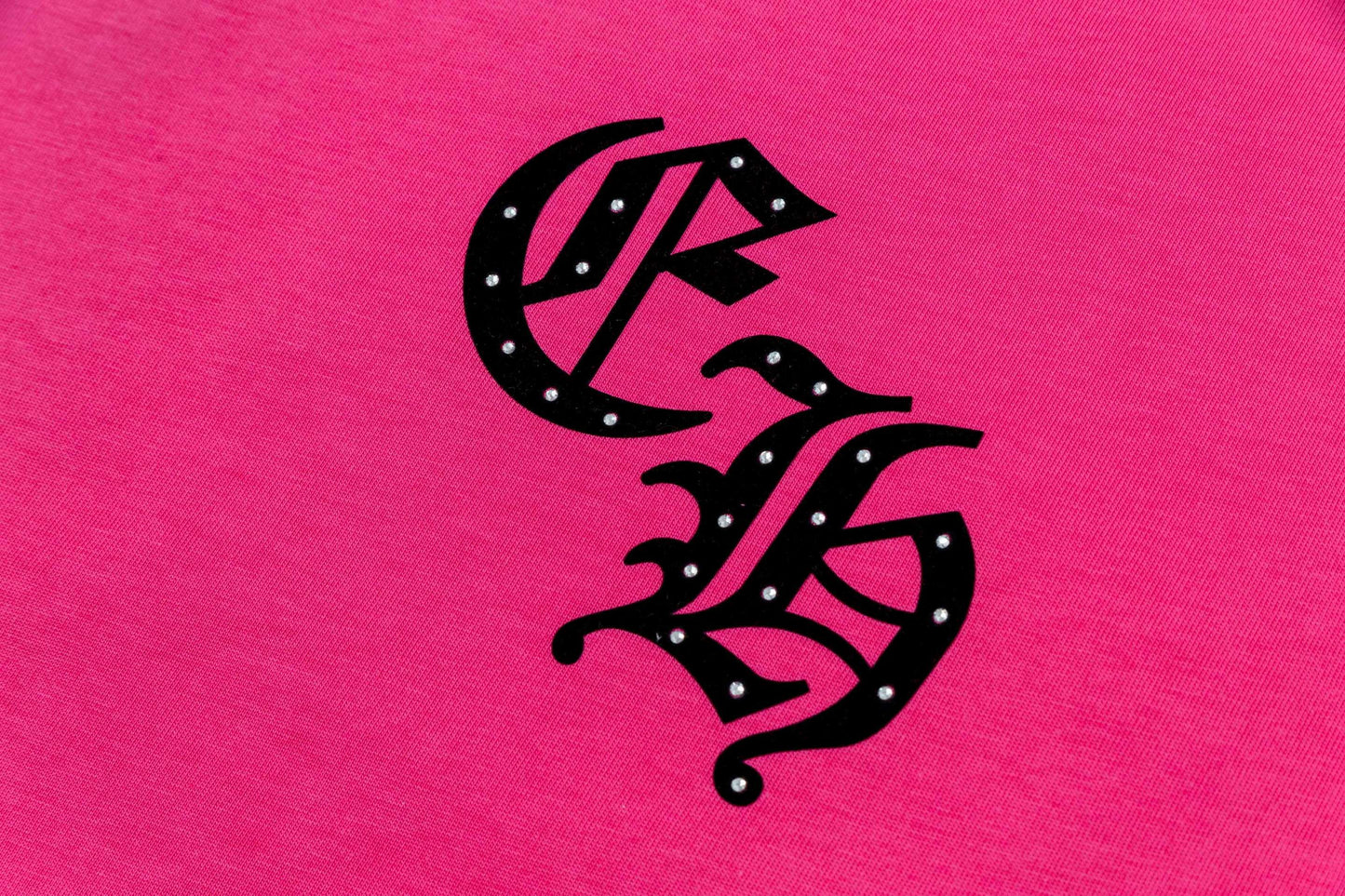 Hot Pink Chrome With Gem Heart